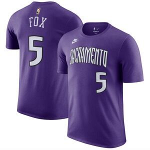 C285 Sacramento Kings De'Aaron Fox Nike Purple Classic Edition Youth T-Shirt L